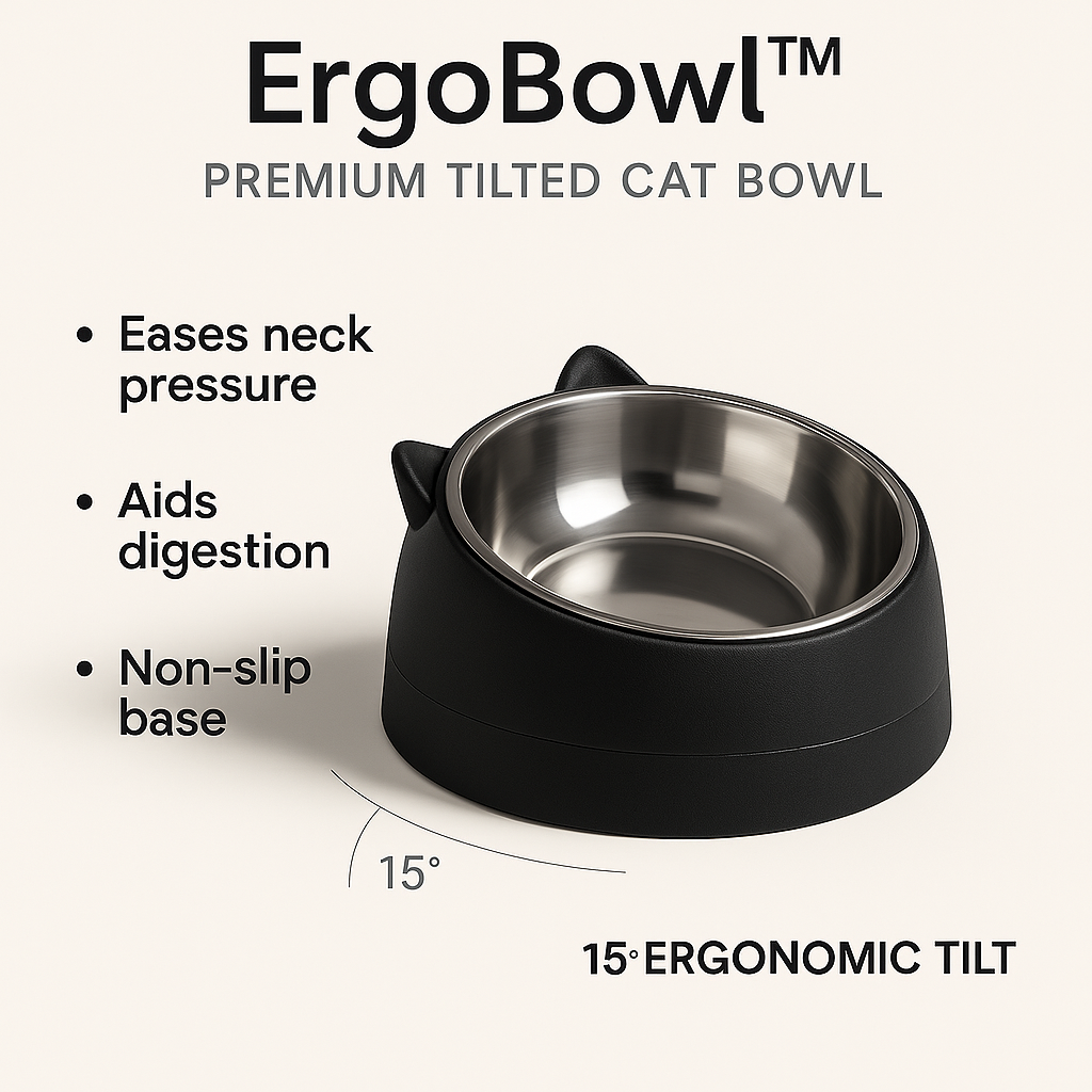 ErgoBowl™ Premium Tilted Cat Bowl