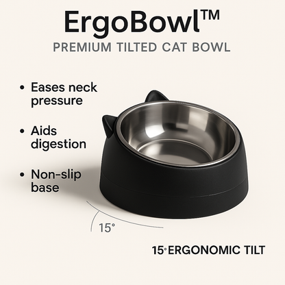 ErgoBowl™ Premium Tilted Cat Bowl