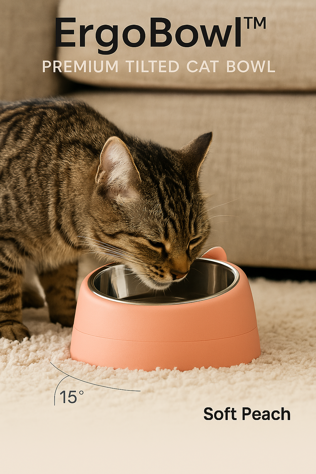 ErgoBowl™ Premium Tilted Cat Bowl