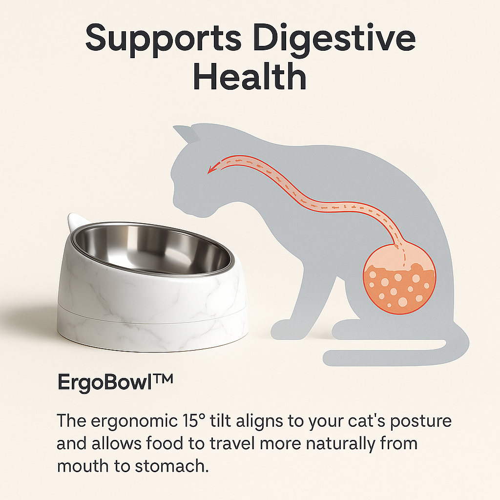 ErgoBowl™ Premium Tilted Cat Bowl
